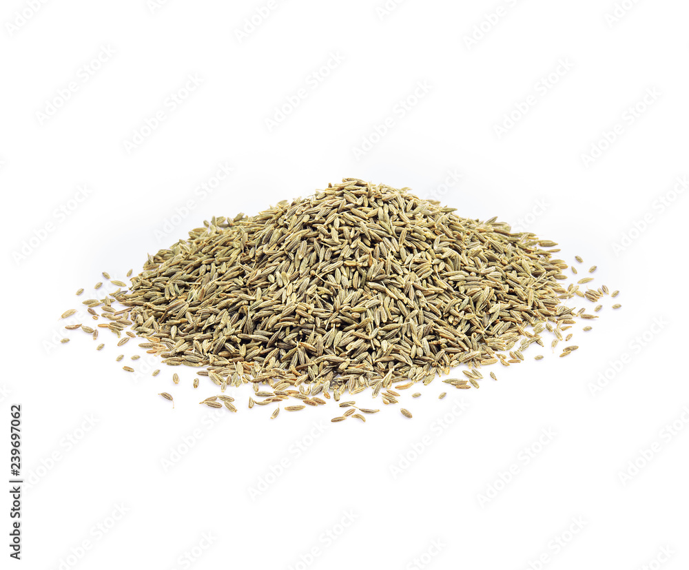 Fennel seeds on a white background Fennel seeds on a white background