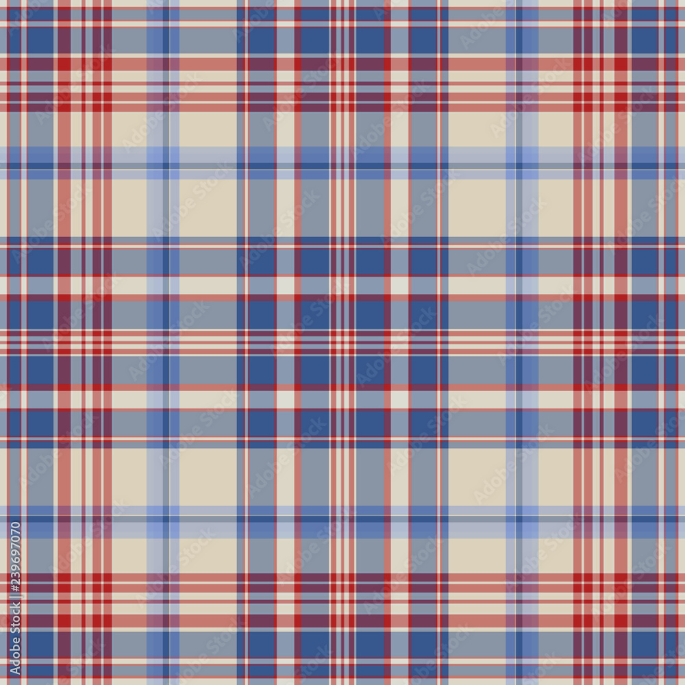 Seamless Red, White, and Blue Plaid Pattern Seamless Red, White, and Blue Plaid Pattern