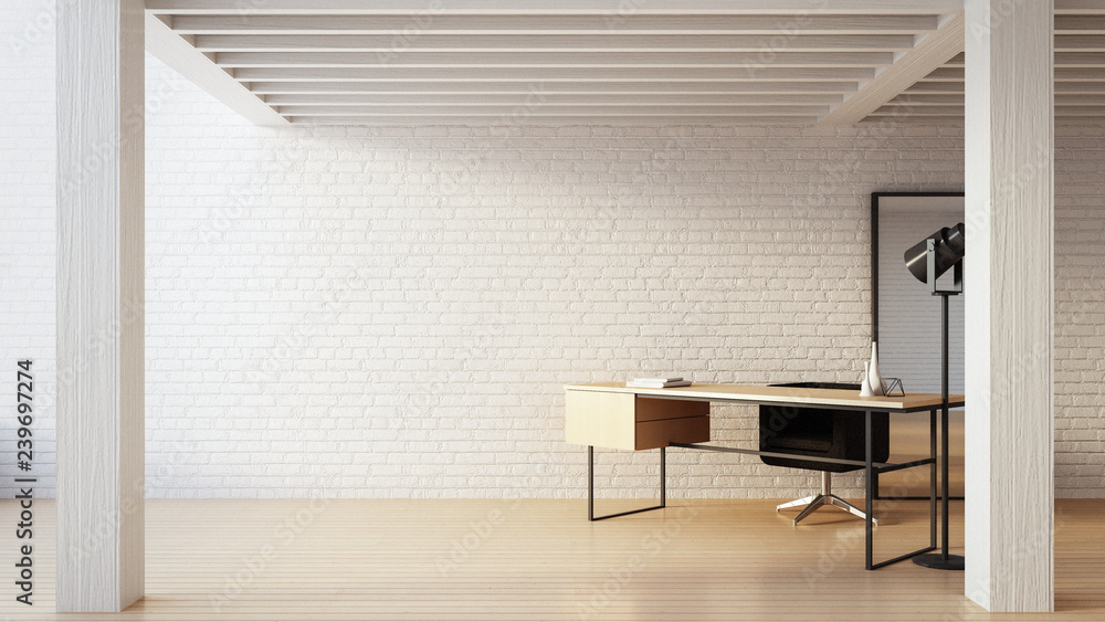 Fototapeta premium The Loft & Modern Working - Living Home / 3D render interior