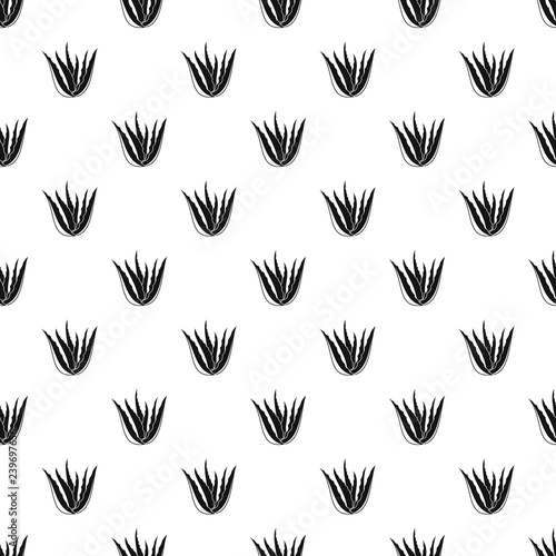 Aloe vera plant pattern seamless vector repeat geometric for any web design
