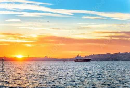 Sunrise over Bosphorus, Istanbul, Turkey