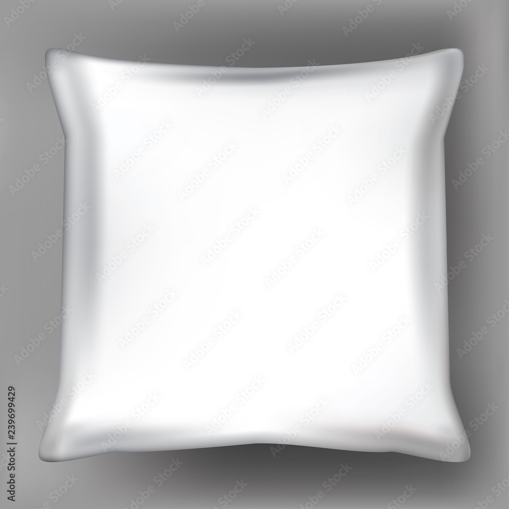 Vector black and white illustration of three-dimensional realistic 3D pillow. Blank of pillow for your design, fashion print or promo. Mock up square pillow isolated on empty background. Bed linen Vector black and white illustration of three-dimensional realistic 3D pillow. Blank of pillow for your design, fashion print or promo. Mock up square pillow isolated on empty background. Bed linen