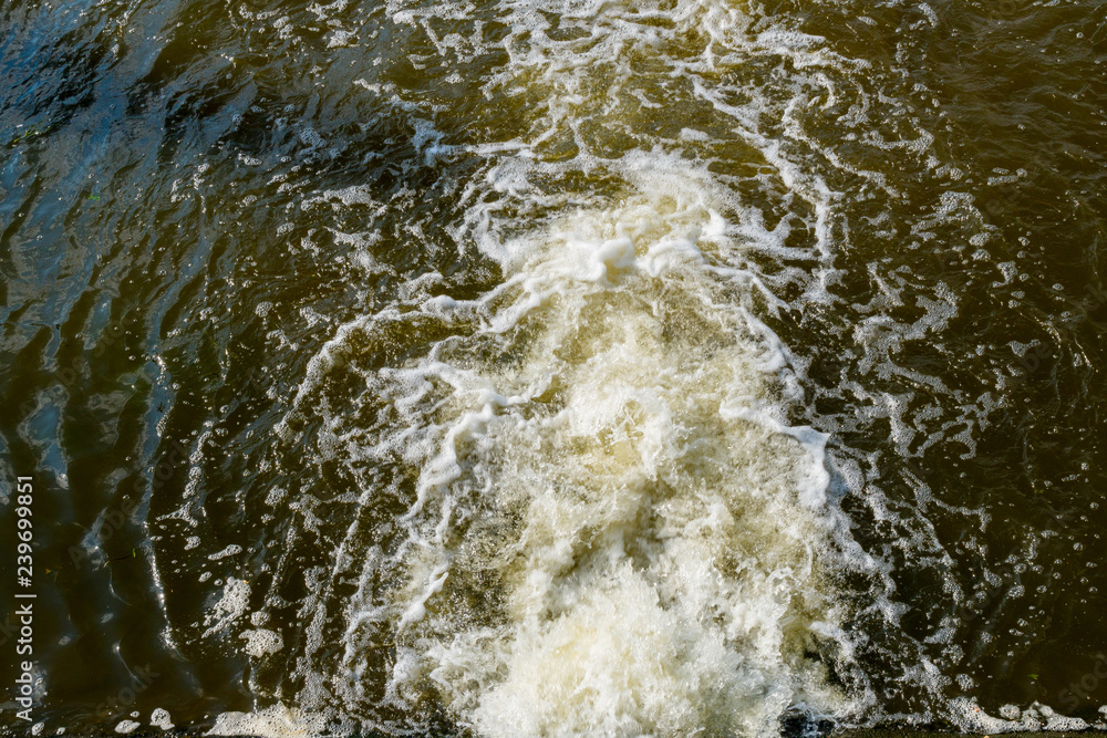 Water flowing from the sewage treatment plant. Water flowing from the sewage treatment plant.