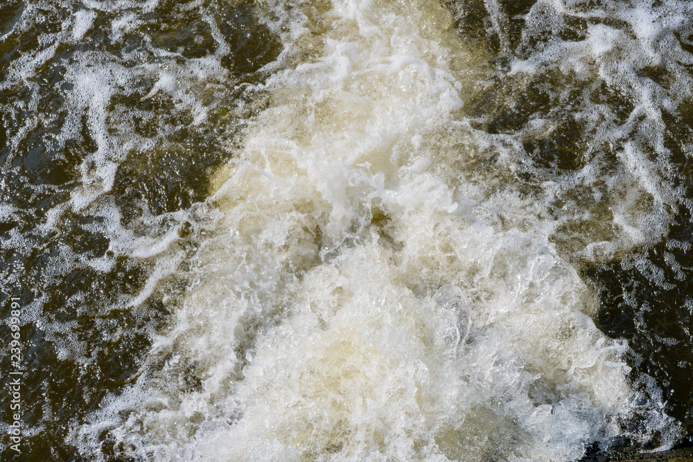 Water flowing from the sewage treatment plant. Water flowing from the sewage treatment plant.