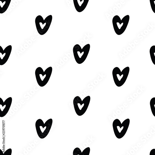 Hearts vector set. Hand drawn doodle vector isolated on background. Inked heart. Sketch style