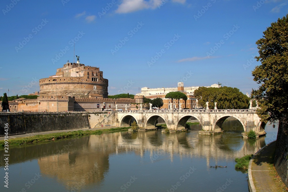 Castel Sant'Angelo, rome, italy, bridge, fortress, river, Tiber, architecture, old, landmark, ancient,  Emperor Hadrian,