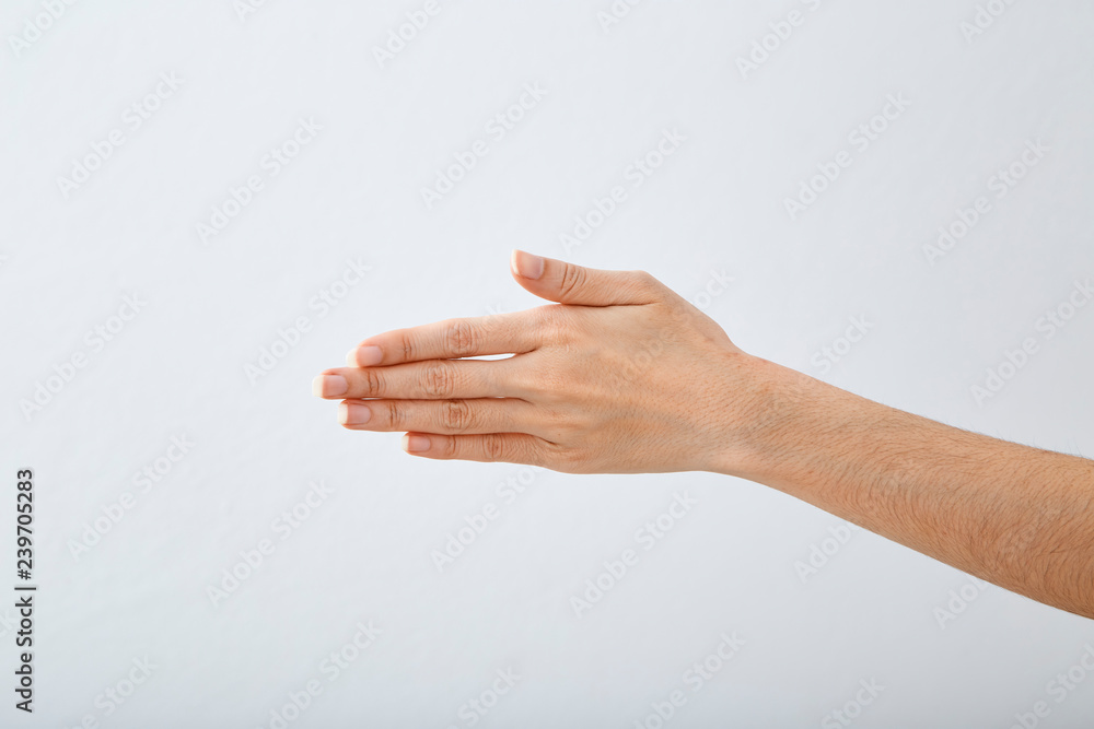 woman hand holding or showing something