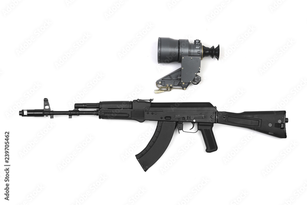 Russian black machine automatic with scope left side