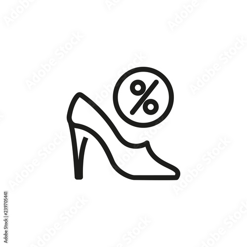 Shoes discount line icon. Heel, fashion, sale. Shopping spree concept. Can be used for topics like style, Cyber Monday, footwear