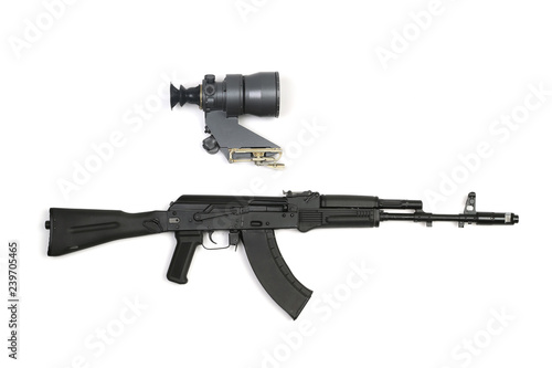Russian black machine automatic with scope right side