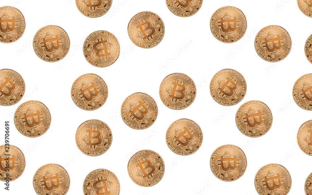 Bitcoin pattern isolated on white background
