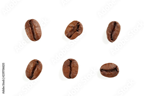Coffee Beans And White Background 