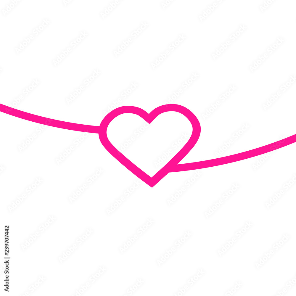 Heart Red Icon line Vector Love Symbol Valentine s Day
