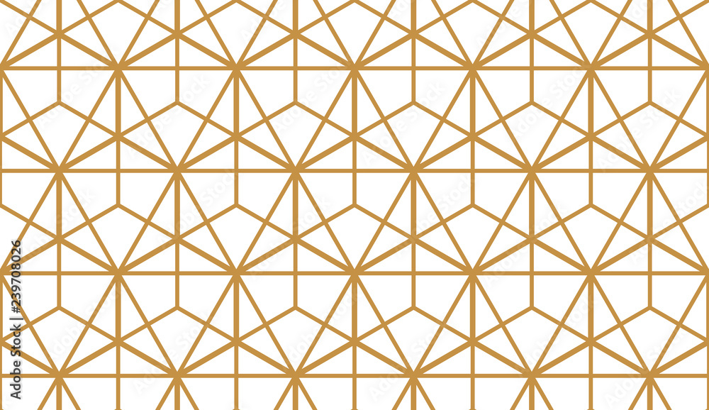 Fototapeta premium The geometric pattern with lines. Seamless vector background. White and gold texture. Graphic modern pattern. Simple lattice graphic design