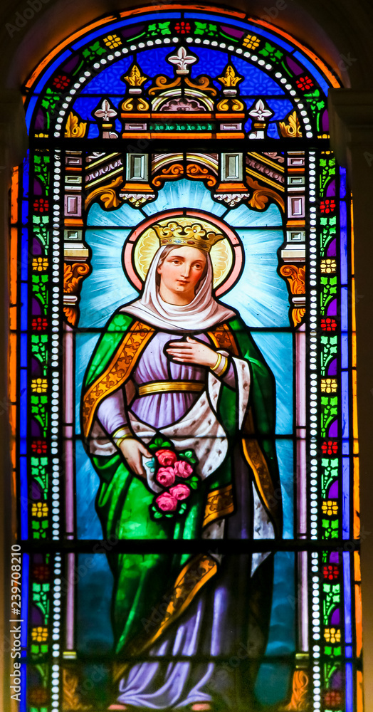 Saint Roseline - Stained Glass in Antibes Church