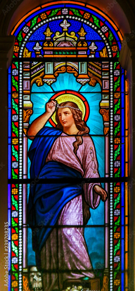 Saint Mary Magdalene - Stained Glass in Antibes Church