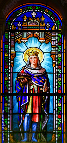 Louis IX or King Saint Louis - Stained Glass in Antibes Church