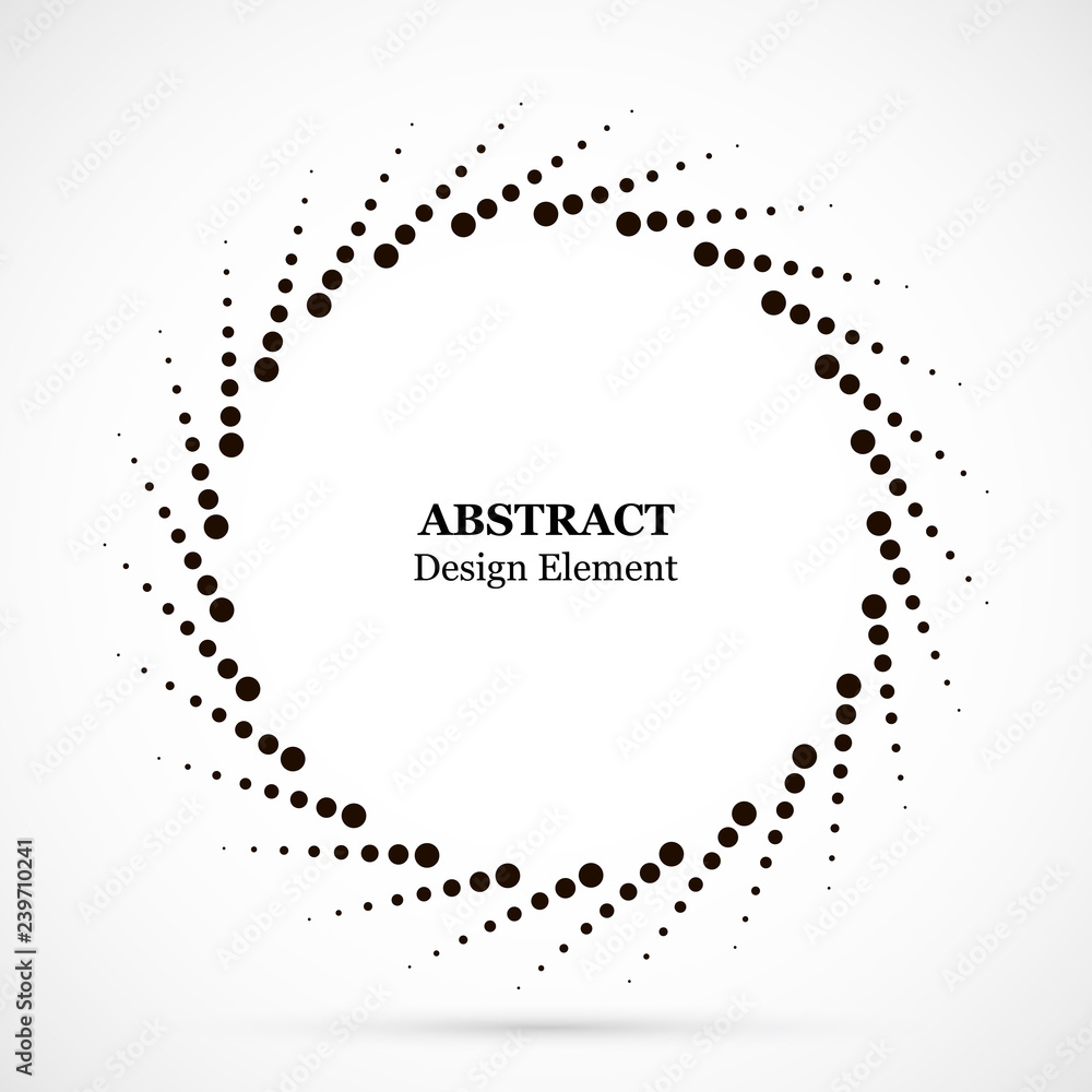 Halftone dotted background circularly distributed. Halftone effect vector pattern. Circle dots isolated on the white background. Border logo icon. Draft emblem for your design. Halftone dotted background circularly distributed. Halftone effect vector pattern. Circle dots isolated on the white background. Border logo icon. Draft emblem for your design.