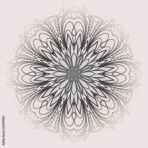 Decorative round lace ornate mandala. Vintage vector pattern for print.