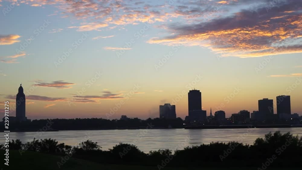 Sunrise over Baton Rouge and Mississippi river Sunrise over Baton Rouge and Mississippi river