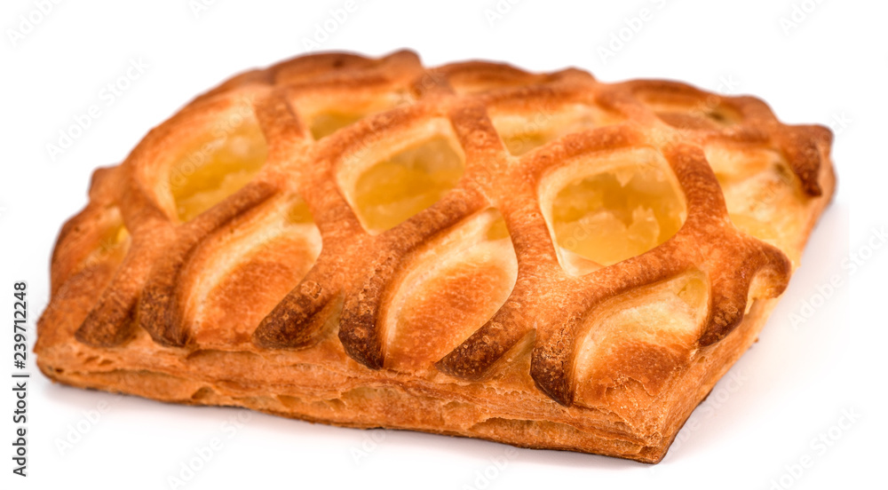 homemade puff with pineapple on white background homemade puff with pineapple on white background