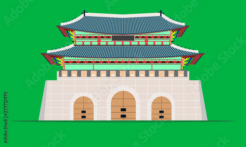 Photography gwanghwamun gate gyeongbokgung palace in seoul south korea vector illustration e