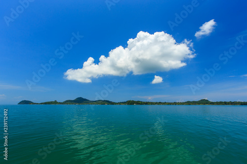 Sea and blue sky with cloud.