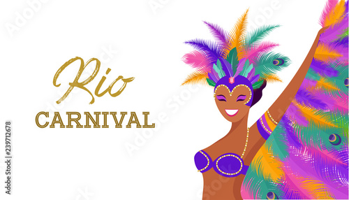 Brazilian Carnival, music festival, masquerade flyer template