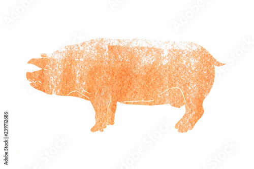 New Year symbol pork art by stroke