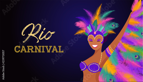 Brazilian Carnival, music festival, masquerade flyer template