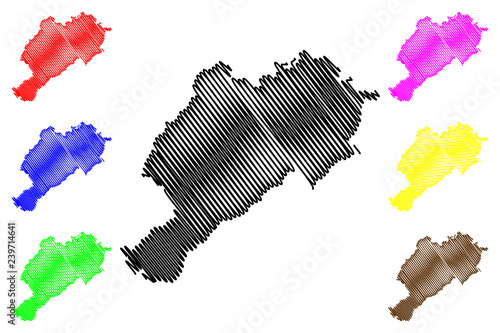 Afyonkarahisar (Provinces of the Republic of Turkey) map vector illustration, scribble sketch Afyonkarahisar ili (Afyon Province) map
