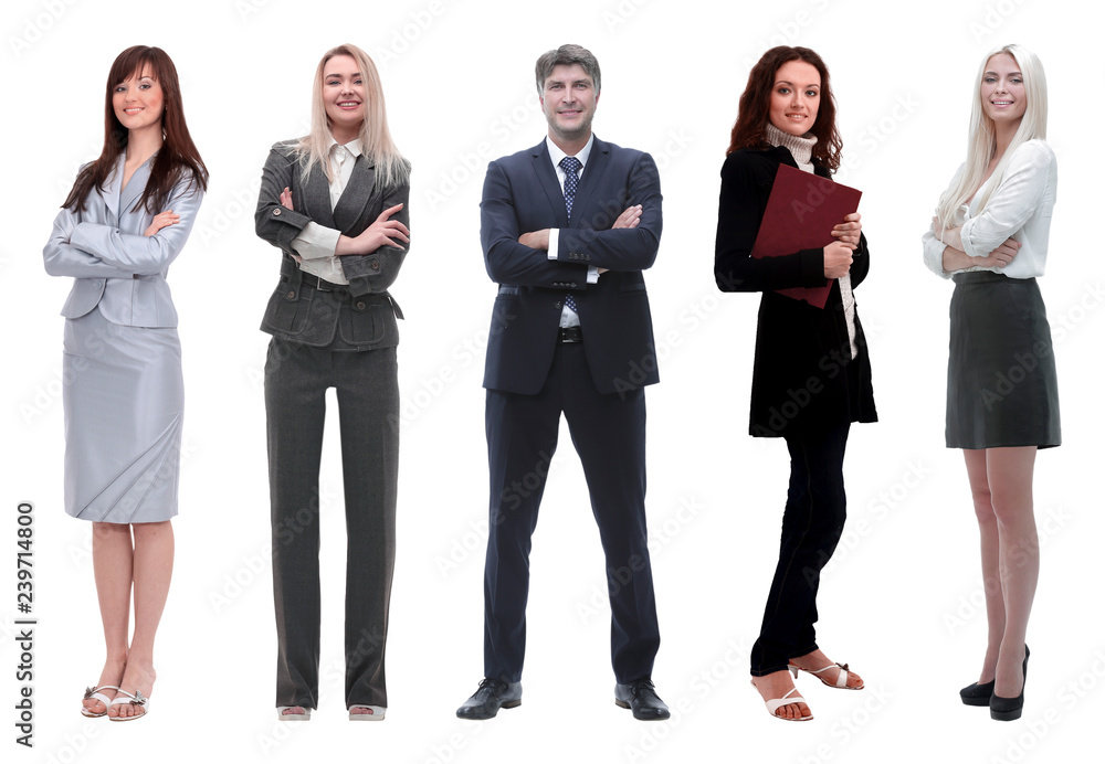 Collage of business people on white background Collage of business people on white background
