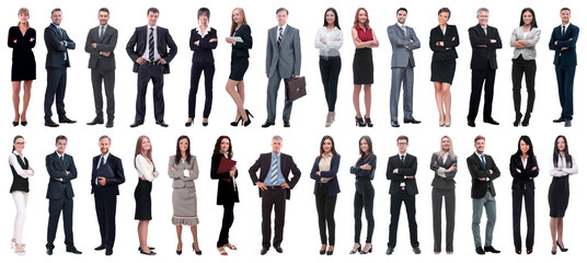 group of successful business people isolated on white