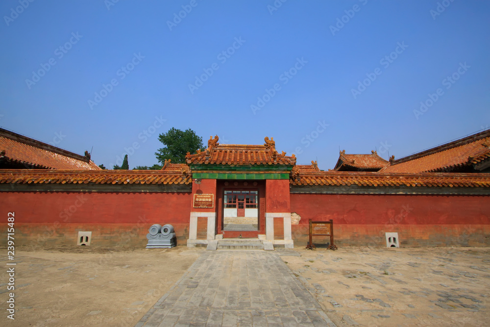 Chinese ancient architectural landscape in Eastern Royal Tombs of the Qing Dynasty, China Chinese ancient architectural landscape in Eastern Royal Tombs of the Qing Dynasty, China