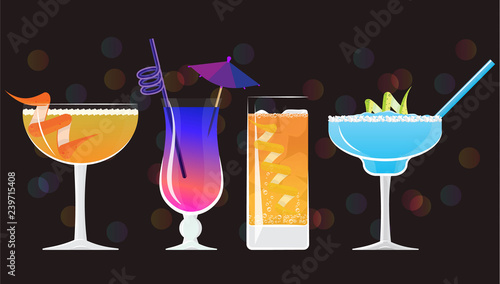  Negroni cocktail, Galaxy Magic Moscow Mule Vodka Cocktail, Sidecar cocktail ,Moonlight Margarita coctails