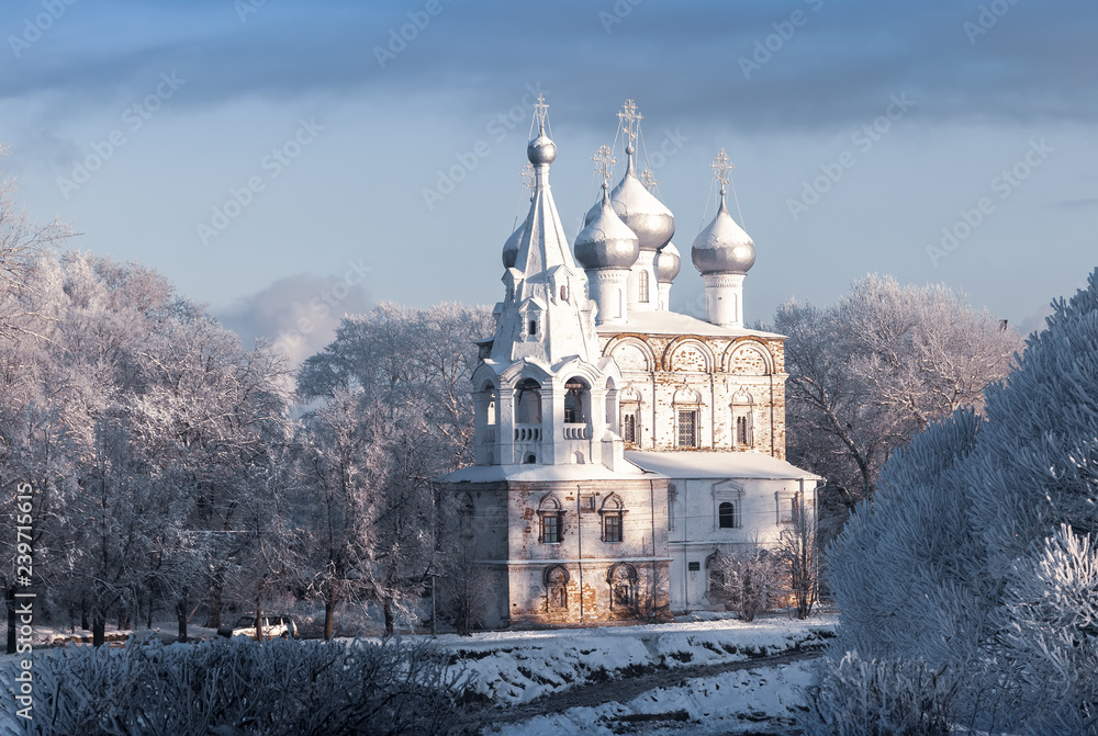 Fabulous view of the church - Orthodox church in the winter Fabulous view of the church - Orthodox church in the winter