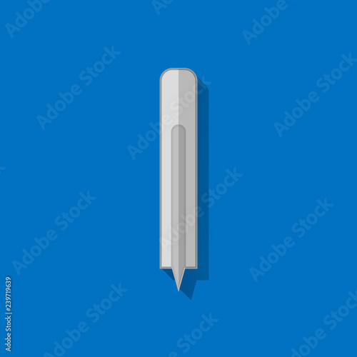 Blood lancet. One-time steel medical tool for puncturing a finger. Medicine symbol.. Vector illustration.