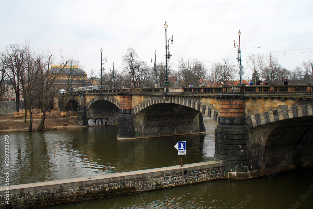 View of the Palacky bridge, Prague, Czech Republic