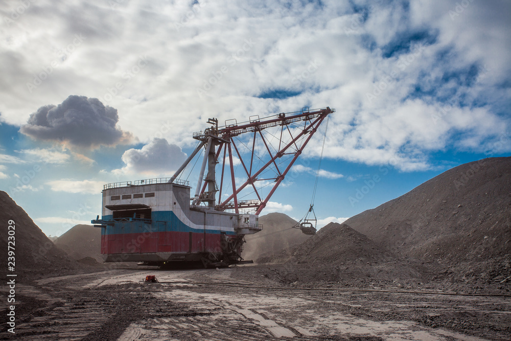 walking excavator in a coal mine walking excavator in a coal mine