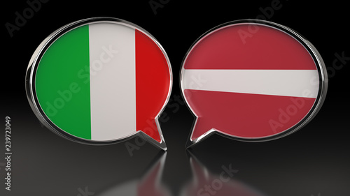 Italy and Latvia flags with Speech Bubbles. 3D illustration Free Download Italy and Latvia flags with Speech Bubbles. 3D illustration - GFXLoad