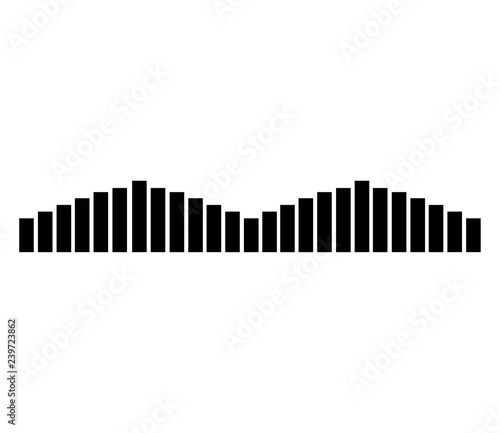 piano keys sound bars on white background