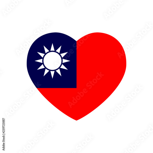 Heart with flag of Taiwan