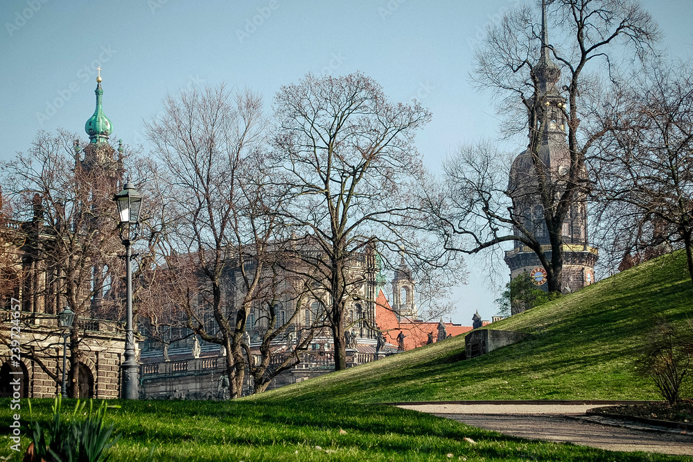 DRESDEN, GERMANY - March 11th, 2014: Dresden in a beautiful spring day, Germany on March DRESDEN, GERMANY - March 11th, 2014: Dresden in a beautiful spring day, Germany on March