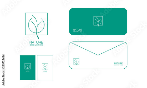 Nature cosmetics modern logo design 