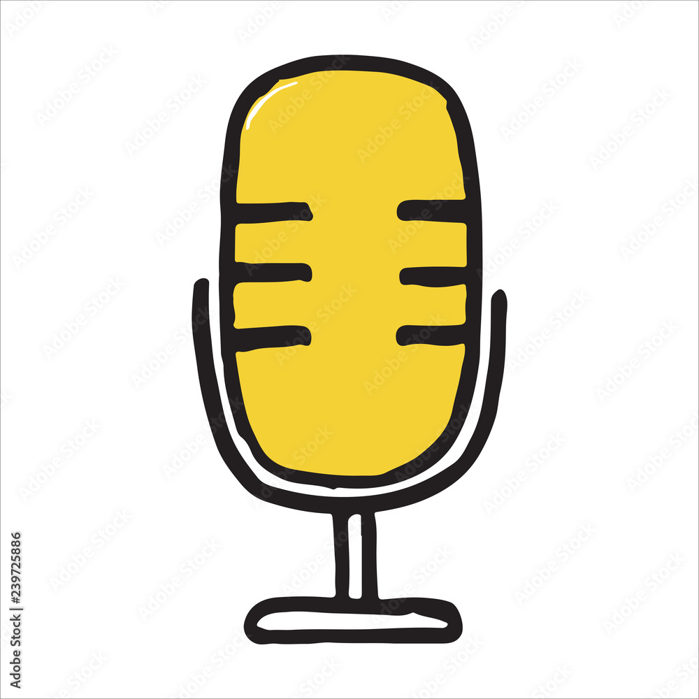 Handdrawn microphone doodle icon Handdrawn microphone doodle icon