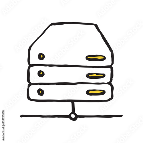 Database storage doodle icon
