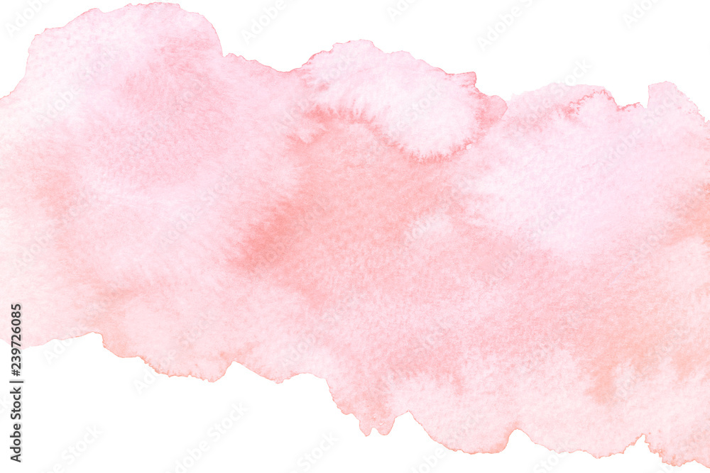 Watercolor artistic abstract pink brush stroke isolated on white background - obrazy, fototapety, plakaty 