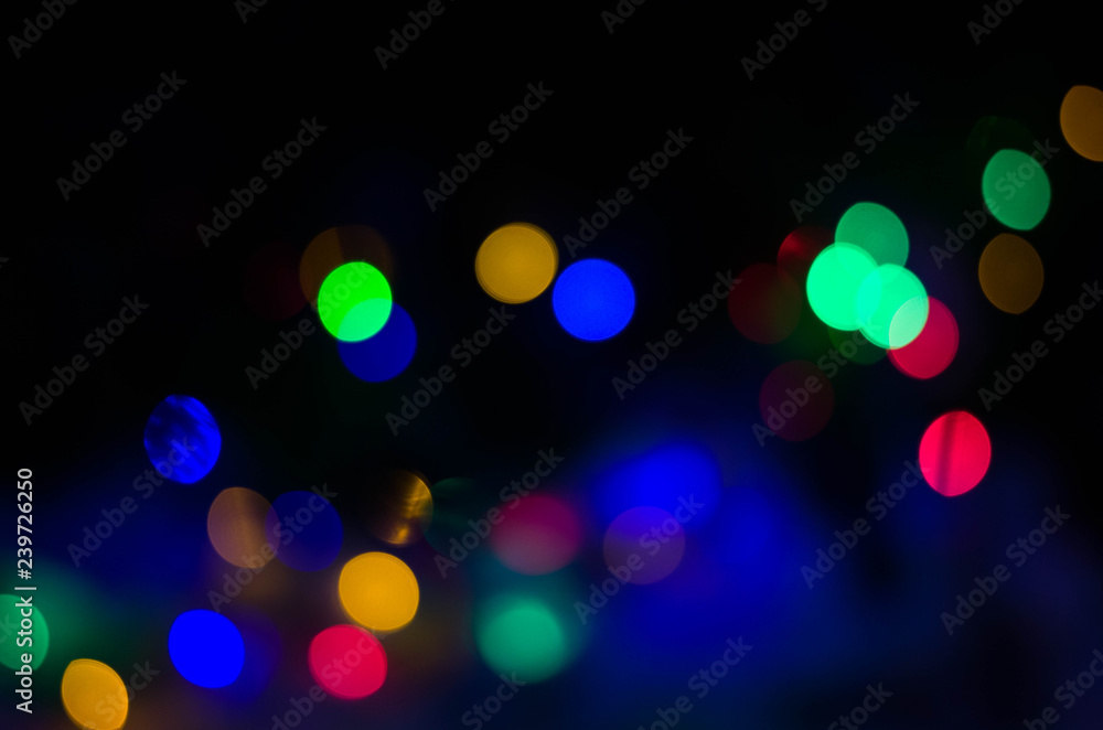 Beautiful multicolored bokeh on black Beautiful multicolored bokeh on black