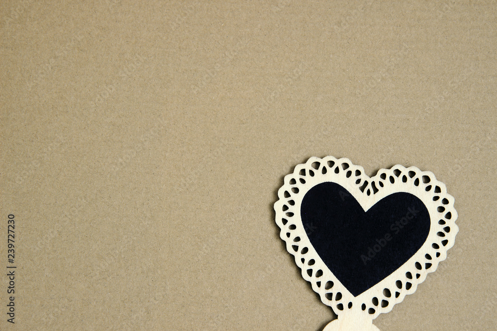 the heart for the inscription on the craft paper the heart for the inscription on the craft paper