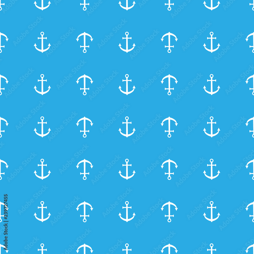 Anchor seamless pattern. Vector illustration on a blue background. Anchor seamless pattern. Vector illustration on a blue background.